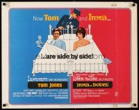 6a622 TOM JONES/IRMA LA DOUCE 1/2sh '66 cool cartoon art of Tom meeting Irma on the street!