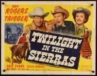 6a628 TWILIGHT IN THE SIERRAS style A 1/2sh R56 Roy Rogers riding Trigger & with Dale Evans!