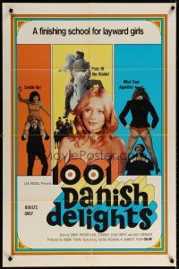 6c009 1001 DANISH DELIGHTS 1sh '72 Scandanavian comedy, for layward girls!