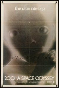 6c017 2001: A SPACE ODYSSEY 1sh R71 Stanley Kubrick, super close image of star child!
