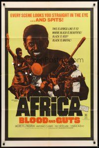 6c031 ADIOS AFRICA 1sh R70 re-cut as Africa Blood & Guts, looks you straight in the eye & spits!