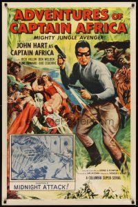 6c033 ADVENTURES OF CAPTAIN AFRICA chapter 3 1sh '55 serial, John Hart is mighty jungle avenger!