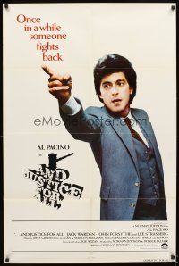 6c059 AND JUSTICE FOR ALL int'l 1sh '79 directed by Norman Jewison, Al Pacino fights back!
