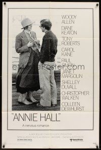 6c064 ANNIE HALL 1sh '77 full-length Woody Allen & Diane Keaton in a nervous romance!
