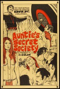 6c079 AUNTIE'S SECRET SOCIETY 1sh '60s wild sexy artwork, see what happens!