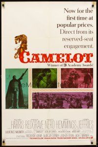 6c172 CAMELOT awards 1sh '68 Richard Harris as King Arthur, Vanessa Redgrave as Guinevere!