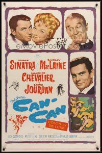6c175 CAN-CAN 1sh '60 Frank Sinatra, Shirley MacLaine, Maurice Chevalier & Louis Jourdan!