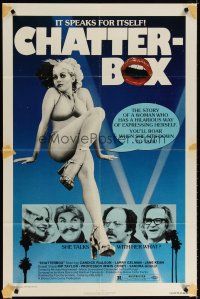 6c195 CHATTERBOX 1sh '77 sex movie about a woman who has a hilarious way of expressing herself!