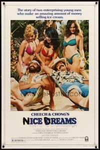 6c198 CHEECH & CHONG'S NICE DREAMS 1sh '81 two young men who make lots of money selling ice cream!
