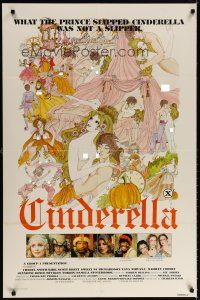 6c203 CINDERELLA 1sh '77 sexiest fairy tale artwork, what the prince slipped her wasn't a slipper!