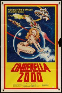 6c204 CINDERELLA 2000 r-rated style 1sh '77 Al Adamson directed sexploitation, sexy sci-fi art!
