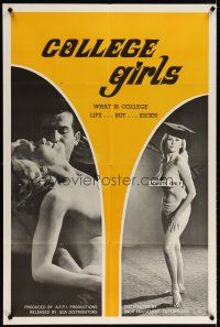 6c215 COLLEGE GIRLS 1sh '70 Lynda Styles, sexiest girl with cap, but no gown!