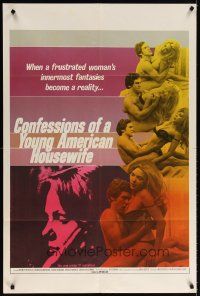 6c225 CONFESSIONS OF A YOUNG AMERICAN HOUSEWIFE 1sh '78 sexy images of couple making love!