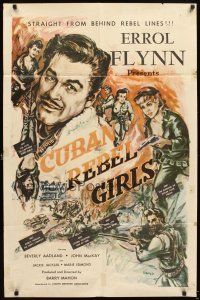6c246 CUBAN REBEL GIRLS 1sh '59 Barry Mahon directed, art of Errol Flynn & bad girls in action!