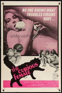 6c248 CURIOUS FEMALE 1sh '69 X-rated sci-fi, no one knows the troubles of virgins!