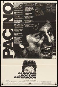 6c291 DOG DAY AFTERNOON 1sh '75 Al Pacino, Sidney Lumet classic, rare reviews style!