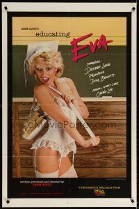 6c317 EDUCATING EVA video/theatrical 1sh '85 sexy student Desiree Lane in lingerie, x-tra credit!