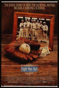 6c318 EIGHT MEN OUT 1sh '88 John Sayles, John Cusack, Chicago Black Sox, baseball!