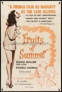 6c402 FRUITS OF SUMMER 1sh '55 sexiest French Etchika Choreau is as naughty as the law allows!
