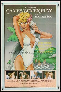 6c412 GAMES WOMEN PLAY 1sh '81 & men too, Lesllie Bovee, Samantha Fox, sexy artwork!