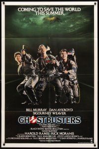 6c418 GHOSTBUSTERS advance 1sh '84 Bill Murray, Aykroyd, Ramis, Coming to Save The World!