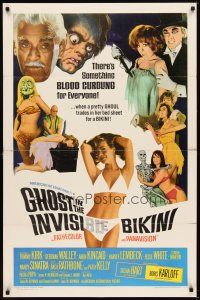 6c417 GHOST IN THE INVISIBLE BIKINI 1sh '66 Boris Karloff + sexy girls & wacky horror images!