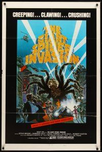 6c423 GIANT SPIDER INVASION style B 1sh '75 great art of really big bug terrorizing city by Musso!