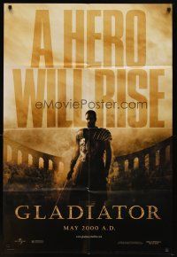 6c430 GLADIATOR teaser DS 1sh '00 Russell Crowe, directed by Ridley Scott!