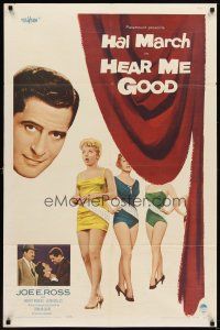 6c470 HEAR ME GOOD 1sh '57 Hal March, Joe E. Ross, Merry Anders, Jean Willes, comedy!
