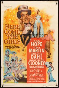 6c480 HERE COME THE GIRLS 1sh '53 Bob Hope, Tony Martin & most beautiful showgirls!