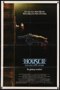 6c500 HOUSE II: THE SECOND STORY 1sh '87 great horror art of severed hand unlocking door!