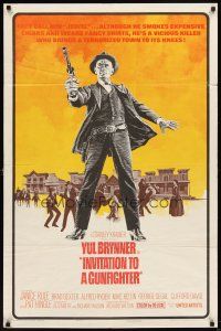 6c524 INVITATION TO A GUNFIGHTER 1sh '64 vicious killer Yul Brynner brings a town to its knees!