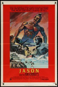 6c529 JASON & THE ARGONAUTS 1sh R78 great special effects by Ray Harryhausen, Gary Meyer art!