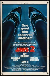 6c532 JAWS 2 1sh R80 one good bite deserves another, what could be more terrifying!