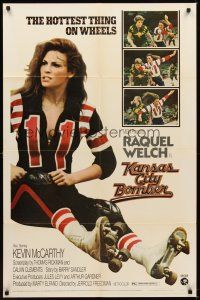 6c544 KANSAS CITY BOMBER 1sh '72 sexy roller derby girl Raquel Welch, the hottest thing on wheels!