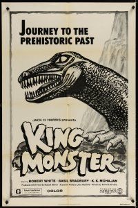 6c552 KING MONSTER 1sh '76 Robert White, Basil Bradbury, artwork of dinosaur monster!
