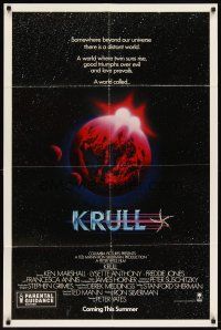 6c559 KRULL advance 1sh '83 Ken Marshall & Lysette Anthony, sci-fi fantasy art!