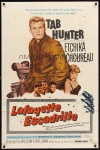 6c566 LAFAYETTE ESCADRILLE 1sh '58 Tab Hunter was a young rebel who couldn't wait for WWI!