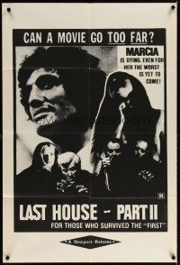6c571 LAST HOUSE PART II 1sh '70s Marcia is dying, even for her the worst is yet to come!