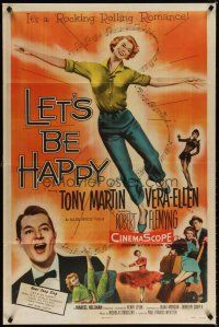 6c579 LET'S BE HAPPY 1sh '57 Vera-Ellen & Tony Martin in a rocking and rolling romance!
