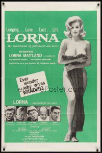 6c002 LORNA 1sh '64 super sexy Lorna Maitland in Russ Meyer directed classic!