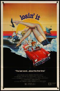 6c589 LOSIN' IT 1sh '83 young Tom Cruise, cool different sexy artwork of legs & car!