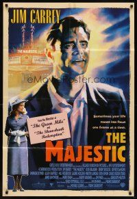 6c601 MAJESTIC int'l DS 1sh '01 great art of Jim Carrey, directed by Frank Darabont!