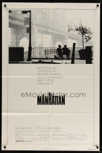 6c610 MANHATTAN style B 1sh '79 Woody Allen & Diane Keaton in New York City by bridge!
