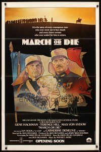6c613 MARCH OR DIE advance 1sh '76 Gene Hackman, Terence Hill, art of Foreign Legion by Drew!