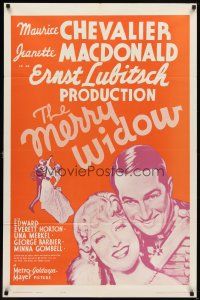 6c624 MERRY WIDOW 1sh R62 Maurice Chevalier, Jeanette MacDonald, Ernst Lubitsch!