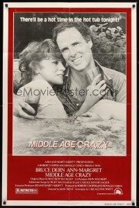 6c625 MIDDLE AGE CRAZY style B 1sh '80 romantic close up of Bruce Dern & Ann-Margret!