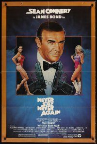 6c666 NEVER SAY NEVER AGAIN 1sh '83 art of Sean Connery as James Bond 007 by Obrero!