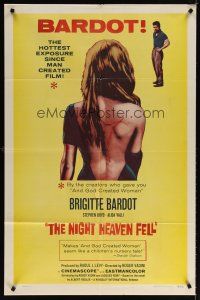 6c669 NIGHT HEAVEN FELL 1sh '58 Bardot makes And God Created Woman seem like a nursery tale!