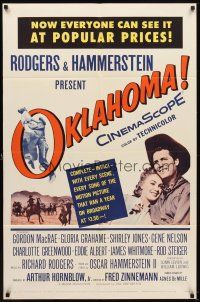 6c677 OKLAHOMA 1sh '56 Gordon MacRae, Shirley Jones, Rodgers & Hammerstein musical!